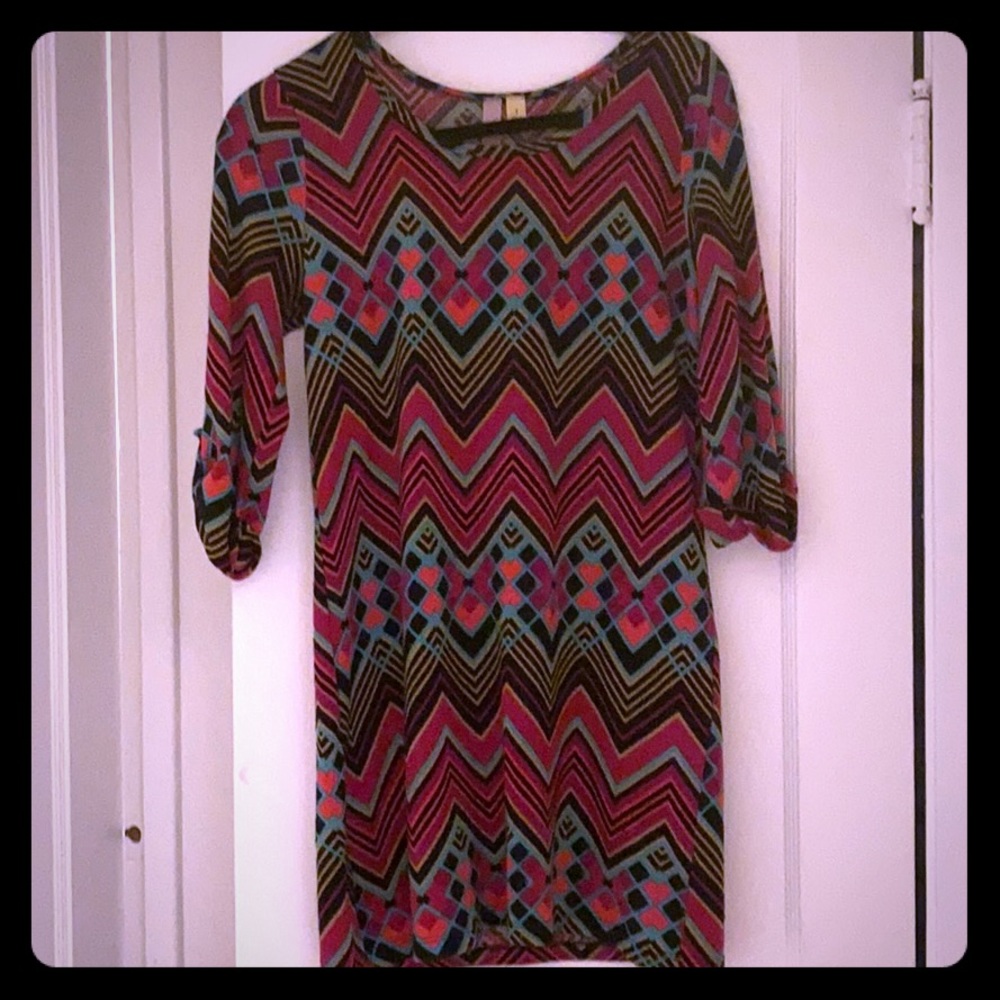 Aztec print sweater dress. Gorgeous colors!